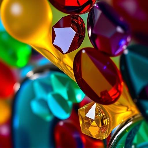 Detailed close-up of handcrafted Venetian glass, highlighting its intricate patterns and vibrant colors