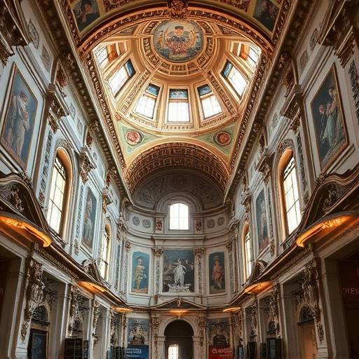 Interior view of the Vatican Museums, showcasing the art and architecture