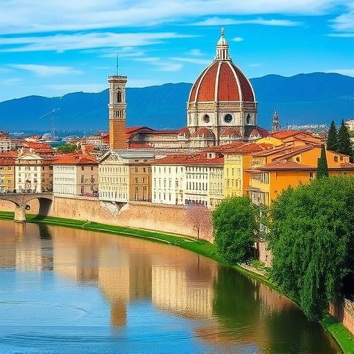 The Duomo in Florence, seen from across the Arno River